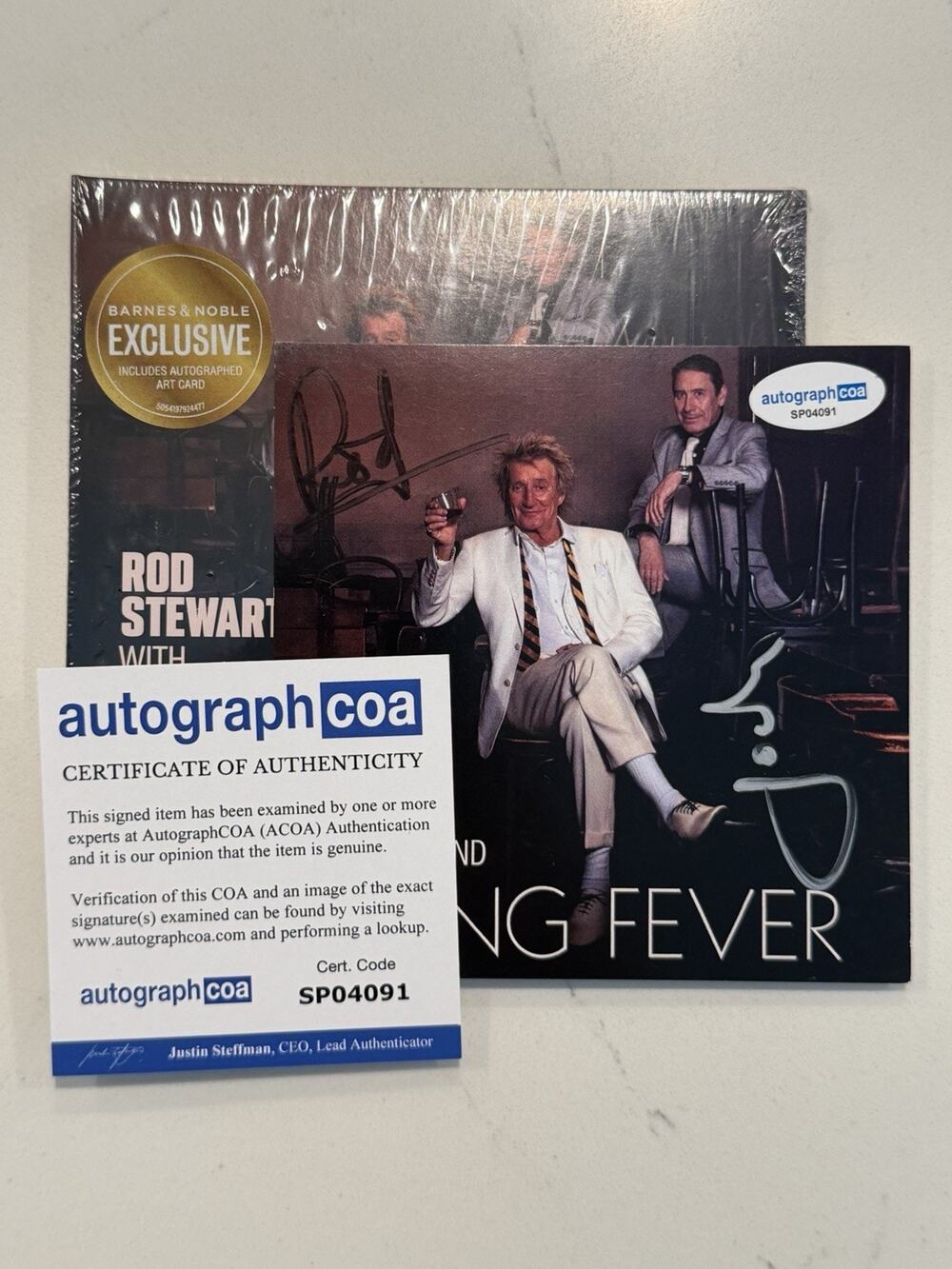 Rod Stewart & Jools Holland Double Signed COA ACOA Swing Fever CD AUTOGRAPH #4